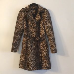 Zara Woman Leopard Print Trench Coat